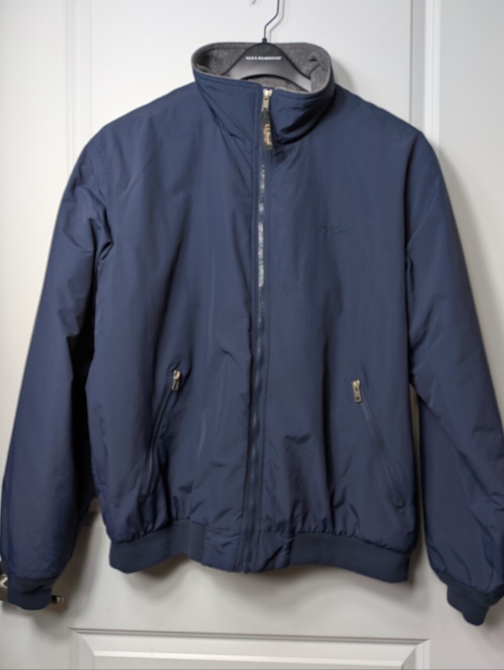 L.L. Bean Warm Up Jacket (205107) Fleece Lined Blue, Size XL